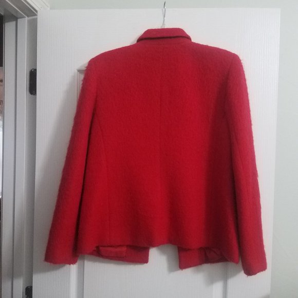 Vintage Josephine Chaus Red Mohair Wool Jacket (Size 8) EUC 1day Sale - Picture 2 of 4